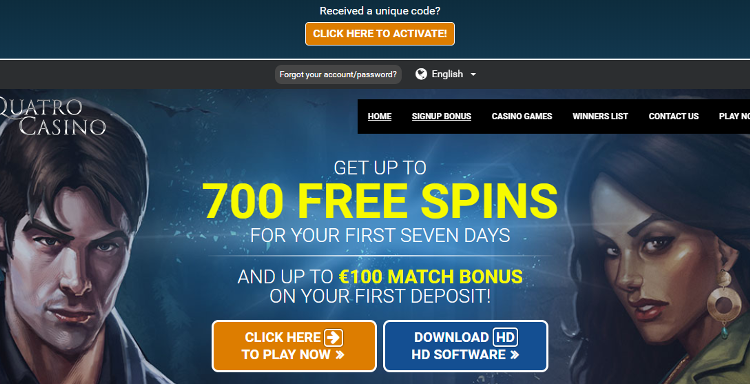 Quatro Casino Sister Sites + No-Deposit Bonus